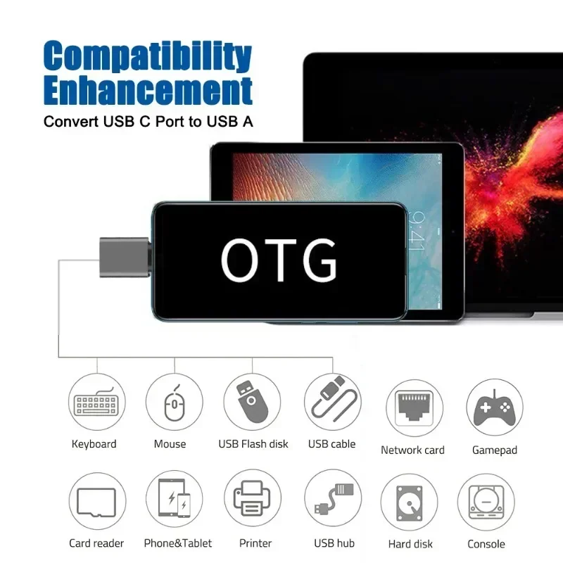 1-6pcs USB C Male To USB3.2 Female Adapter Universal Charging Adapter USB3.2 To Type C Converters for Laotop Udisk Data Transfer