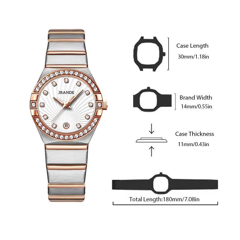 Luxury Woman Watch High Quality Quartz Women Watches Waterproof Diamond Date Stainless Steel Minimalist Wristwach for Ladies 6
