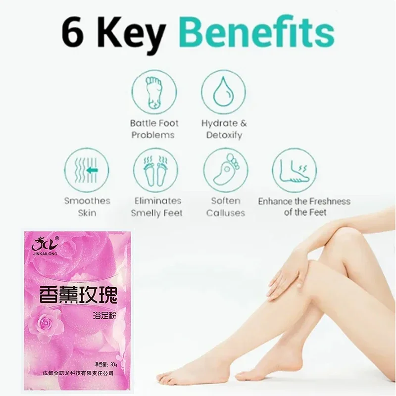 60g*5pcs Bubble Bath Powder Rose Mint Lavender SPA Exfoliation Scruber Body Foot Crystal Mud Soak Foot Bath Salt Skin Care