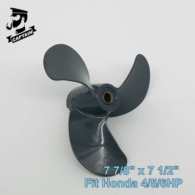 Captain Boat Elica 7 7/8 "X 7 1/2" 200X190 Fit Motore Fuoribordo Honda Bf4A/ Bf5D/ Bf6A (4/5/6Hp) * Nh283 * Parte Marina 3 Lame