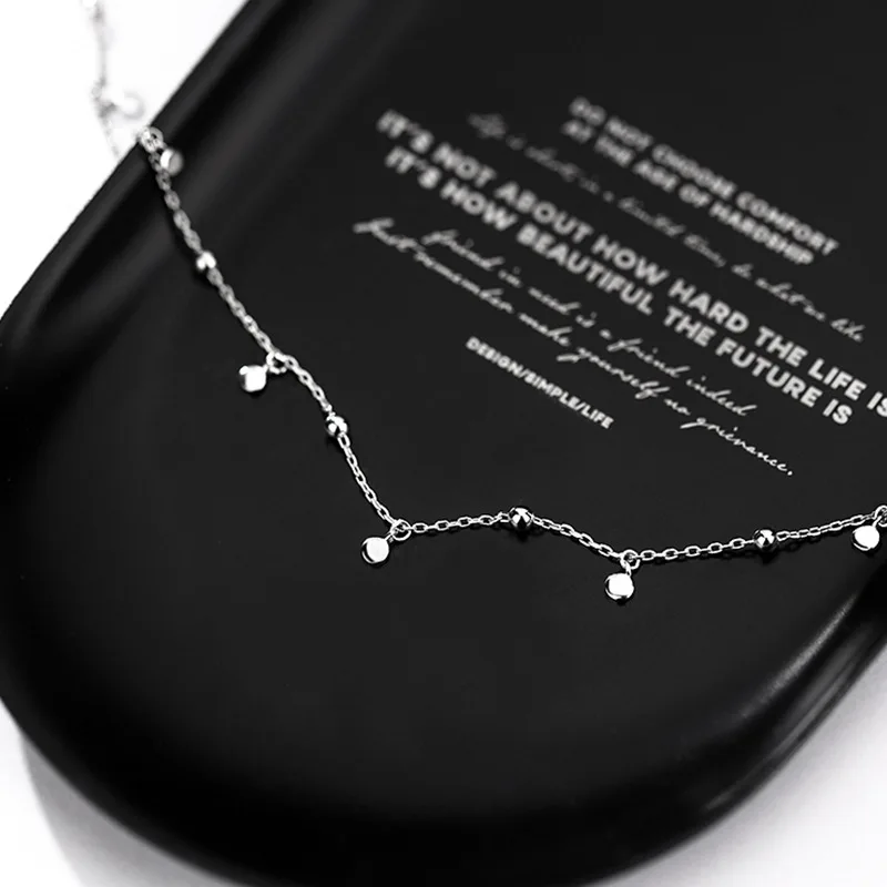 925 Sterling Silver Women's Neck Chain Jewelry Tassels Round Necklaces Vintage Luxury Quality Exquisite Jewellery Money 925