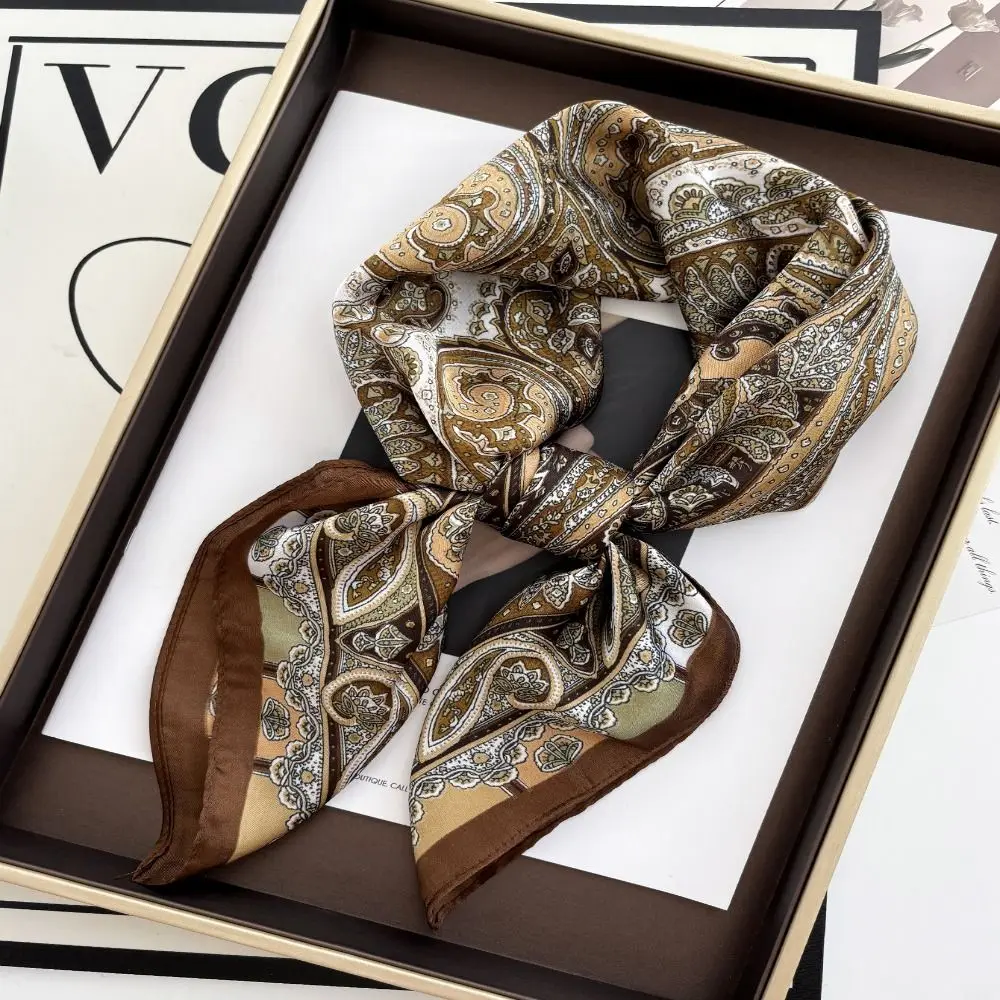 Polyester Square Scarf Thin Vintage Headkerchief Hijab Shawl