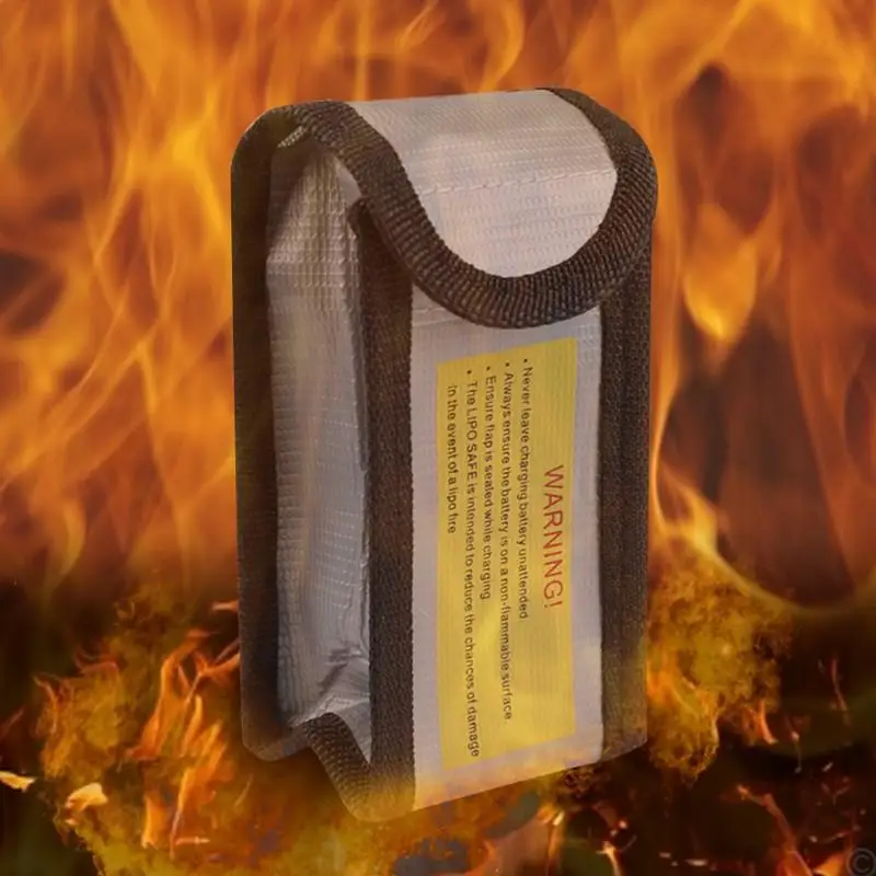 Sac de Sécurité pour Batterie Lipo avec fermeture éclair et coutures ignifuges, protection anti-explosion.