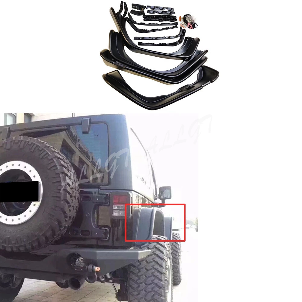 2 Front + 2 Rear Led Fender Flares Wheel Arch Mudguards Fender For Jeep
