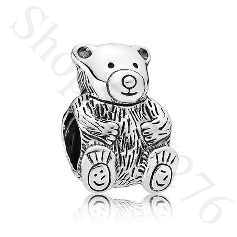 

Authentic 925 Sterling Silver Bead Teddy Bear Charm Fit Pandora Women Bracelet Bangle Gift DIY Jewelry