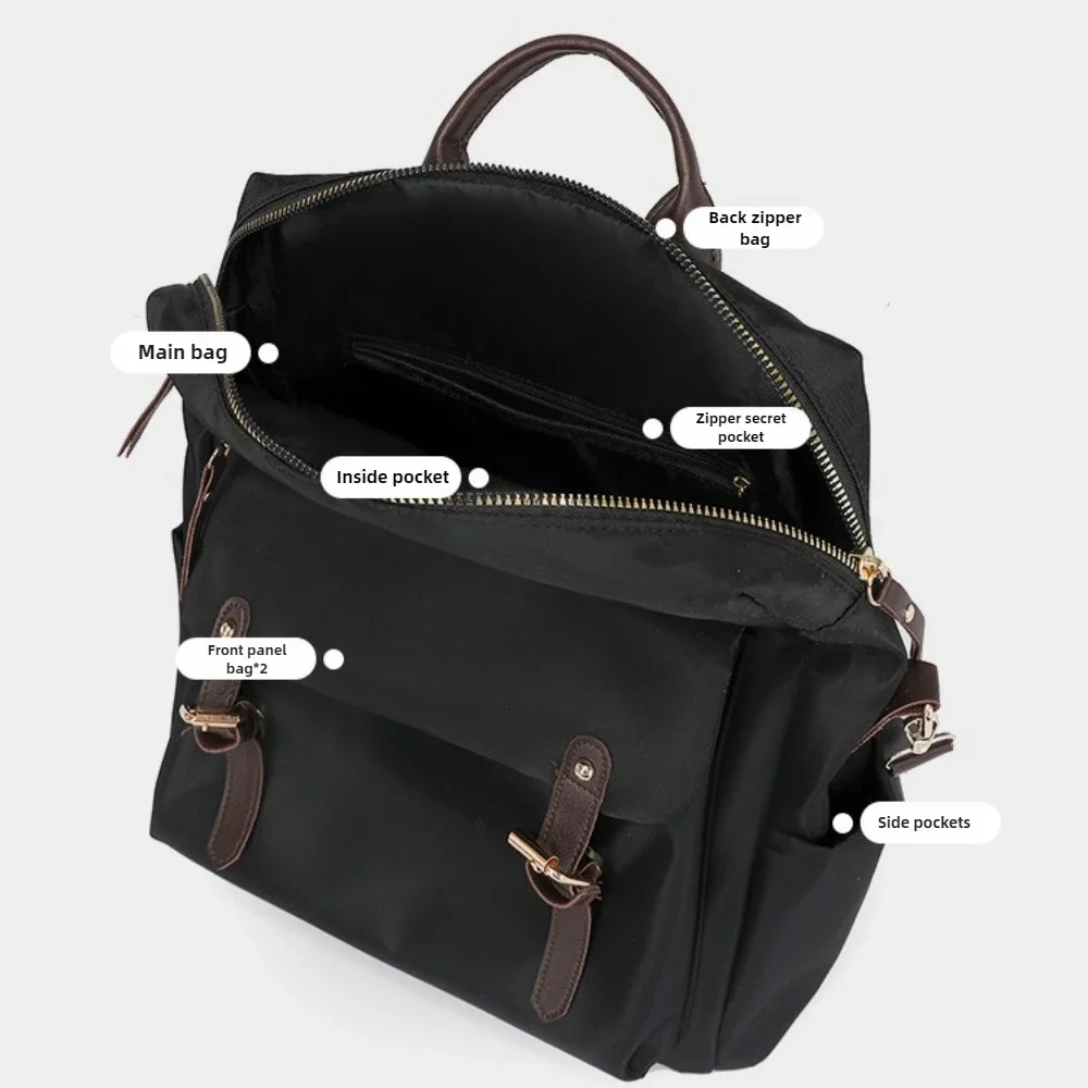 Fashion Rucksack Women Shoulder Bag High Quality Waterproof Nylon Back Pack Purse Large Capacity Backpack for College Students