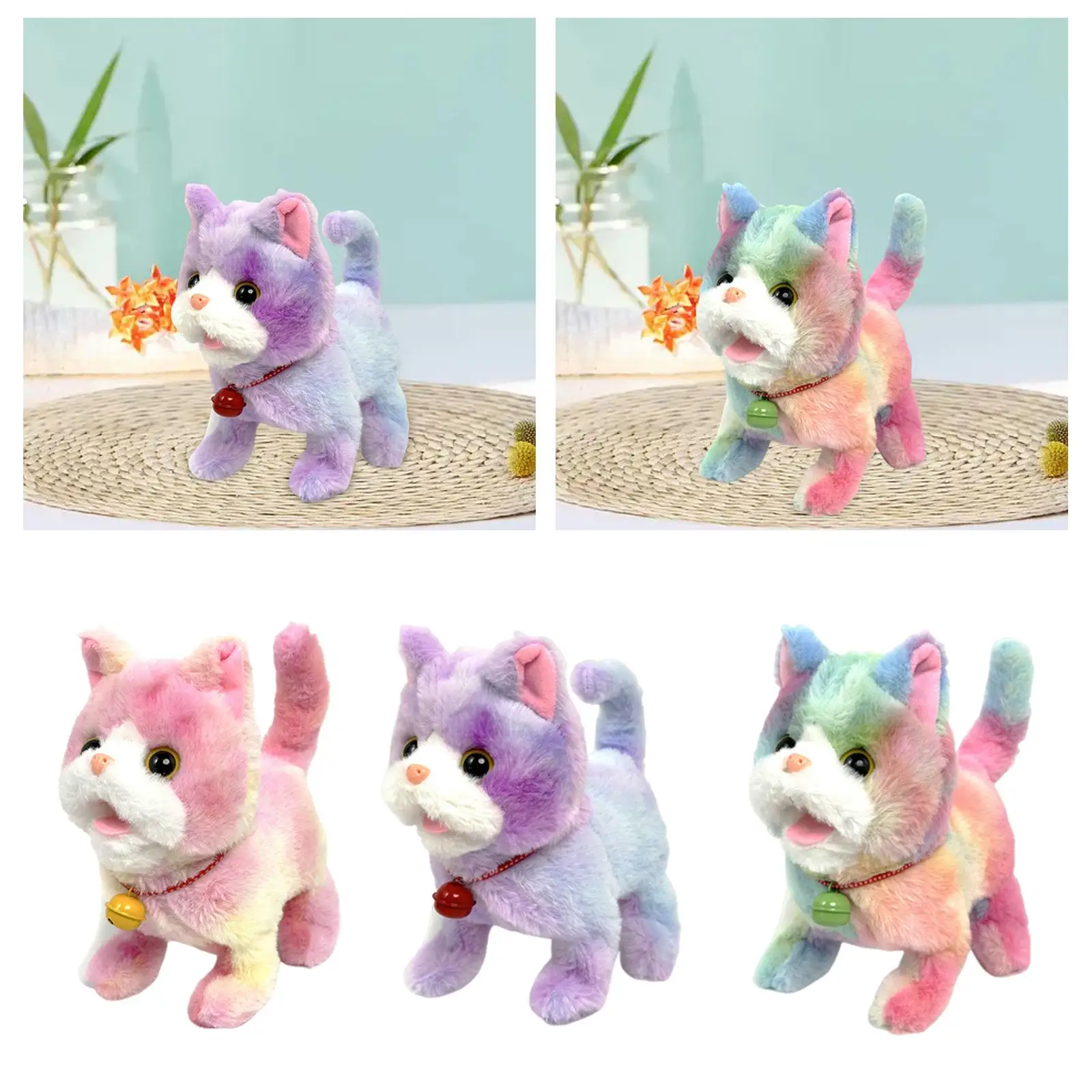 Electric Plush Animal Cat Toy Lovely Plush Toy Interactive Cute Walking