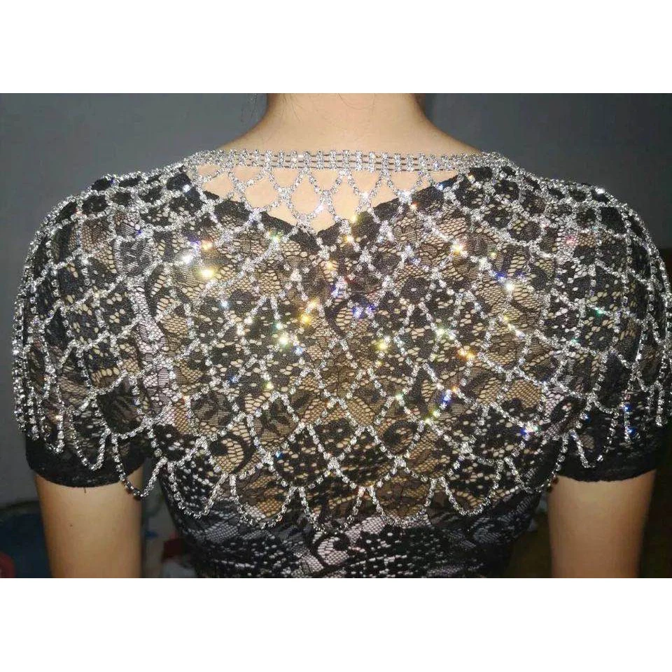The latest handmade luxury all rhinestone hollow sexy body chain bra strap underwear bikini party dress body jewelry body chain