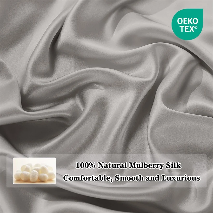 Luxury 100% Mulberry Silk Flat Sheet Only Natural Silk Bed Sheet Smooth Top Sheets Single Double King Queen Bedding Bed Linen 2