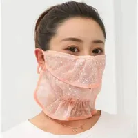 New Breathable Anti-UV Lace Sunscreen Mask Hanging Ear Scarves Mask Face Cover Scarf Cycling Scarf Face Veil Anti-sun Mask 1