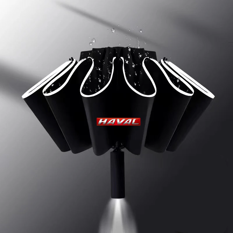 

Car Umbrella Reflective Stripe Reverse Led Light Umbrella Windproof Travel Umbrellas For haval f7 h6 f7x h2 h3 h5 h7 h8 h9 m4