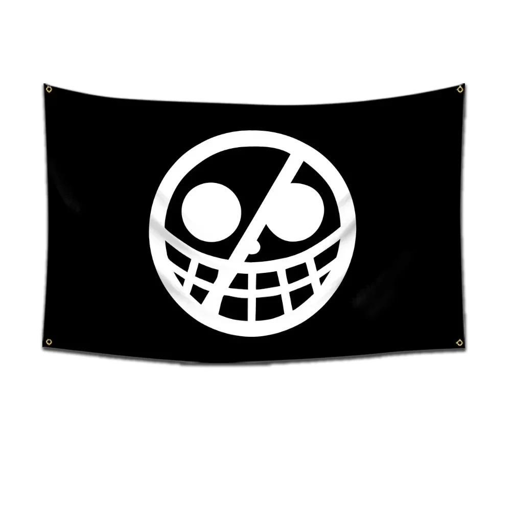 thumbnail image 1 of Bandera de calavera pirata de One Piece de Anime, decoración de pared para el hogar y el dormitorio, pancarta con pintura de sombrero de paja de Luffy, bandera pirata, juguetes para niños, regalo, 1 of 5