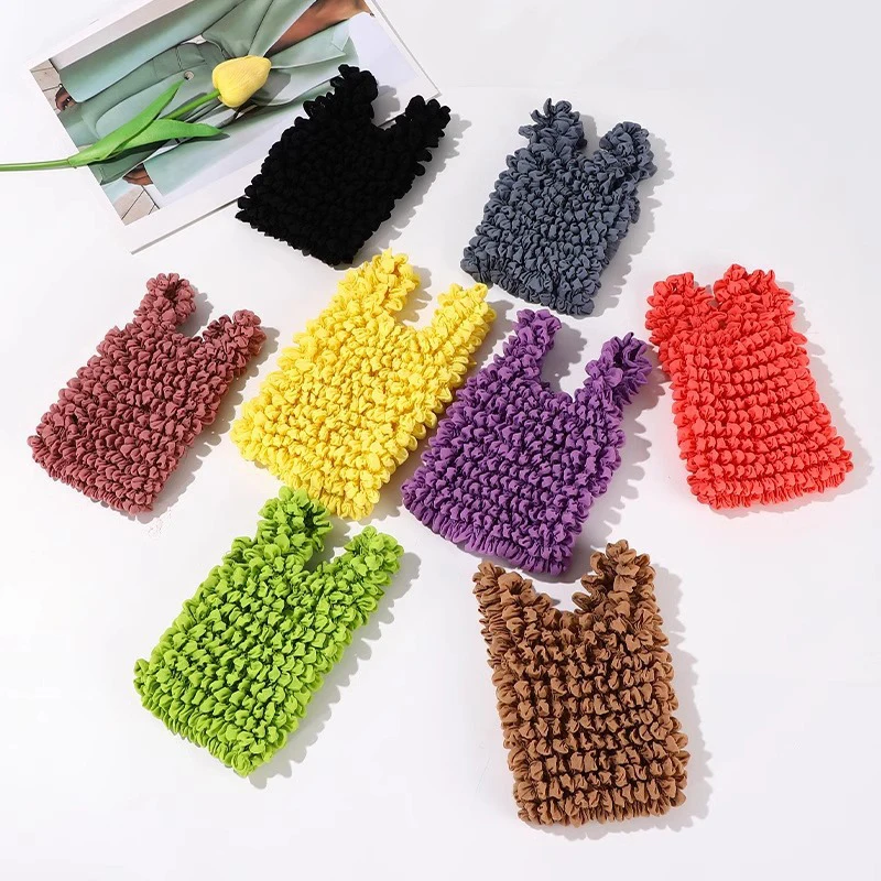 Fold Storage Bag Expansion Bubble Elastic Paddy Bag Pleated Mini Bag Large Capacity Shopping Bag Flexible Stretch Bags