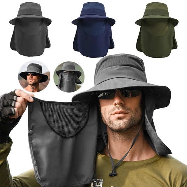 New Summer Men's Sunshade Hat, Large Brim Mountaineering Hat, Mask, Fishing  Hat, Outdoor Sun Protection, Removable Sun Hat - Bucket Hats - AliExpress