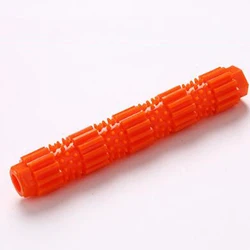 Durable Rubber Dog Chew Toy for Aggressive Chewers with Treat Dispensing and Teeth Cleaning Features (Orange 18cm)