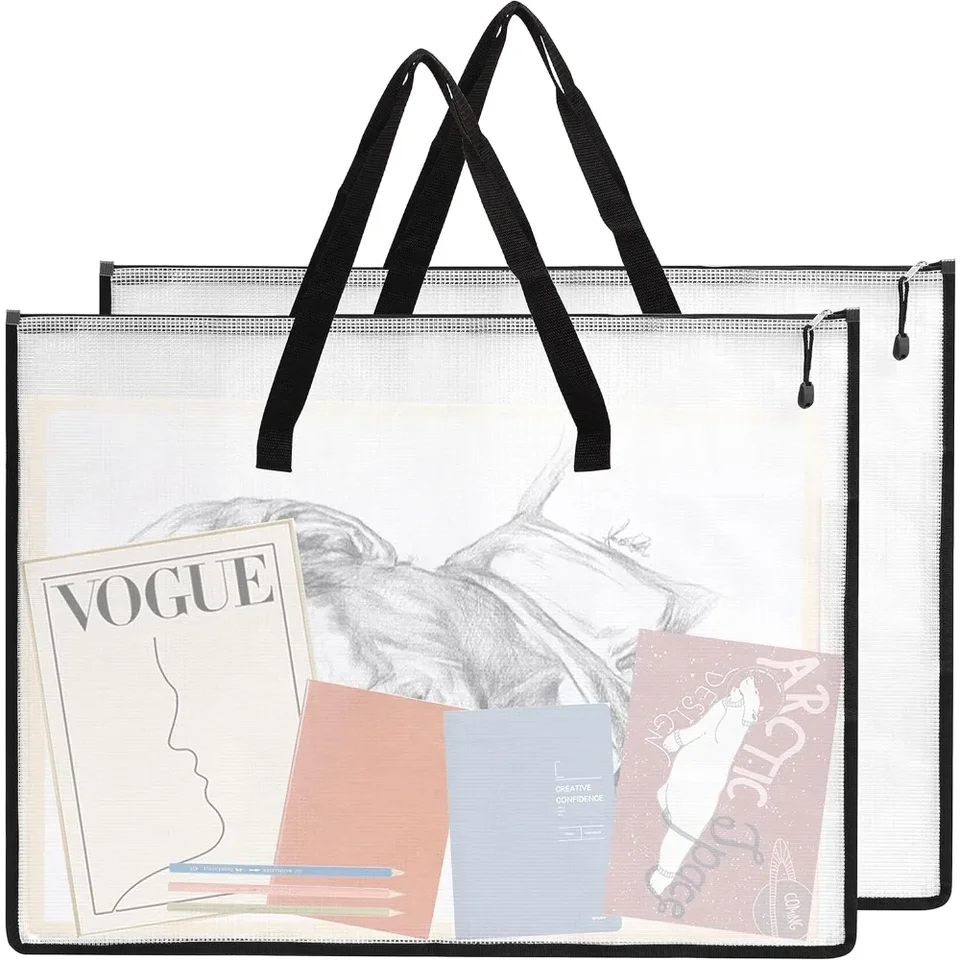 Large Waterproof Art Portfolio Case with Zipper