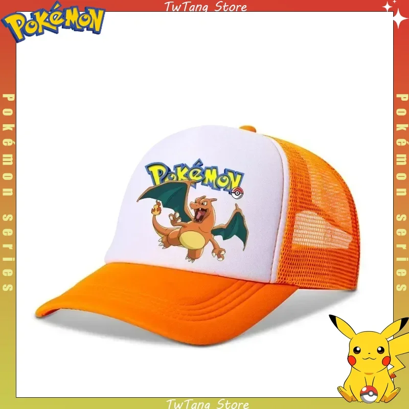 Pokemon Pikachu Kid Baseball Cap Boys Girls Outdoor Sports Summer Sunhat Casual Cartoon Vent Mesh Cap Students Gifts Pikachu Hat 2