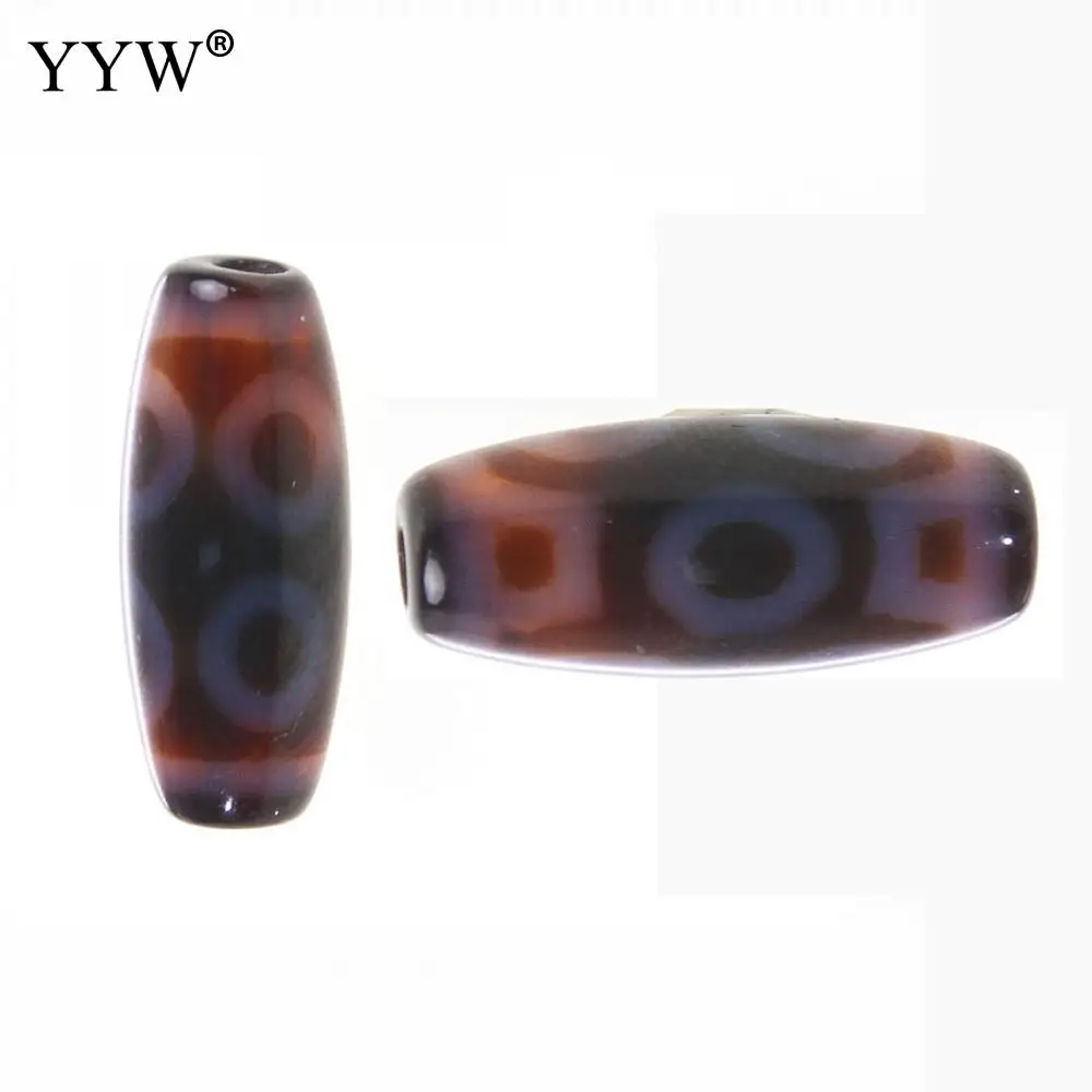 1pc 20x8mm Natural Tibetan Agated Onyx Dzi Beads Oval Chalcedony Bead Healing Jewelry For Making DIY Necklace Bracelet Bead