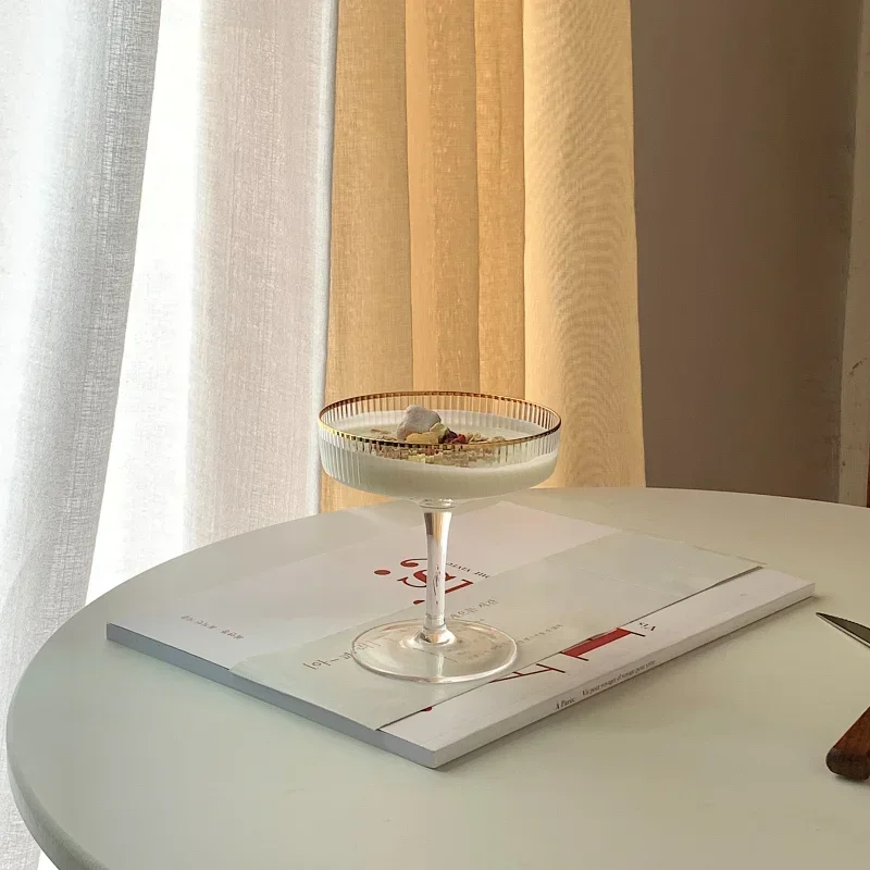 Nordic Phnom Penh Glass Ice Cream Cup Yogurt Goblet Wine Glasses Dessert Champagne Cup Kawaii Snack Bowl Drinkware