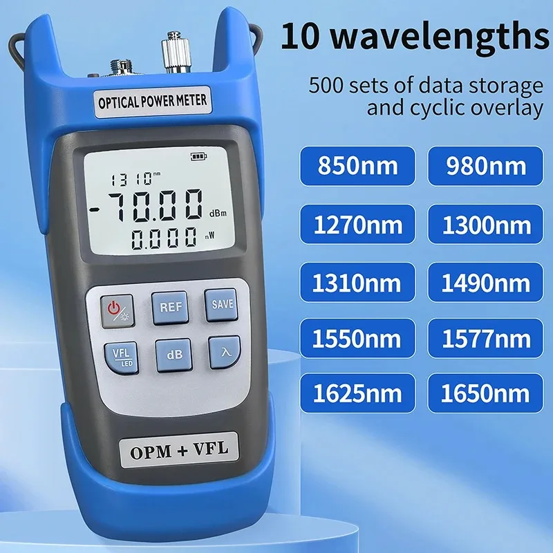 Rechargeable A-C710B/C510B Optical Power Meter Visual fault locator All in one FTTH Fiber Optic Cable Tester OPM+VFL(15/30/50mw)