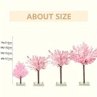 Artificial Cherry Trees Indoor Decor: Handmade Natural Fake Cherry Blossom Pink Tree Outdoor For Party Wedding Christmas 4