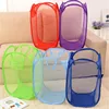 Nylon Mesh Fabric Laundry Storage Basket For Toy Foldable Washing Basket Dirty Clothes Sundries Basket Box 1