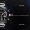 2024 New Multi functional Watch Hannah Martin Brand 46mm Blue Silver Stainless Steel Leisure Quartz Timing Watch Freee Shipping 5