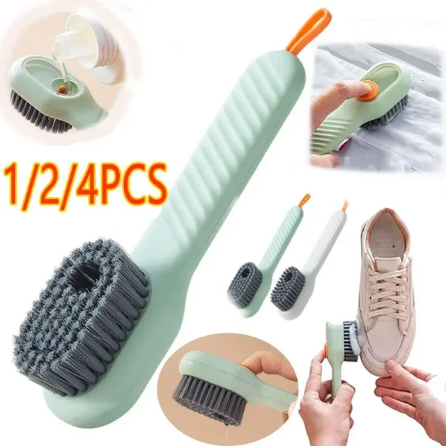 Brosse à chaussures multifonction à poils souples, liquide rempli de chaussures, accessoires de nettoyage de maison, outils de cuisine propres 1