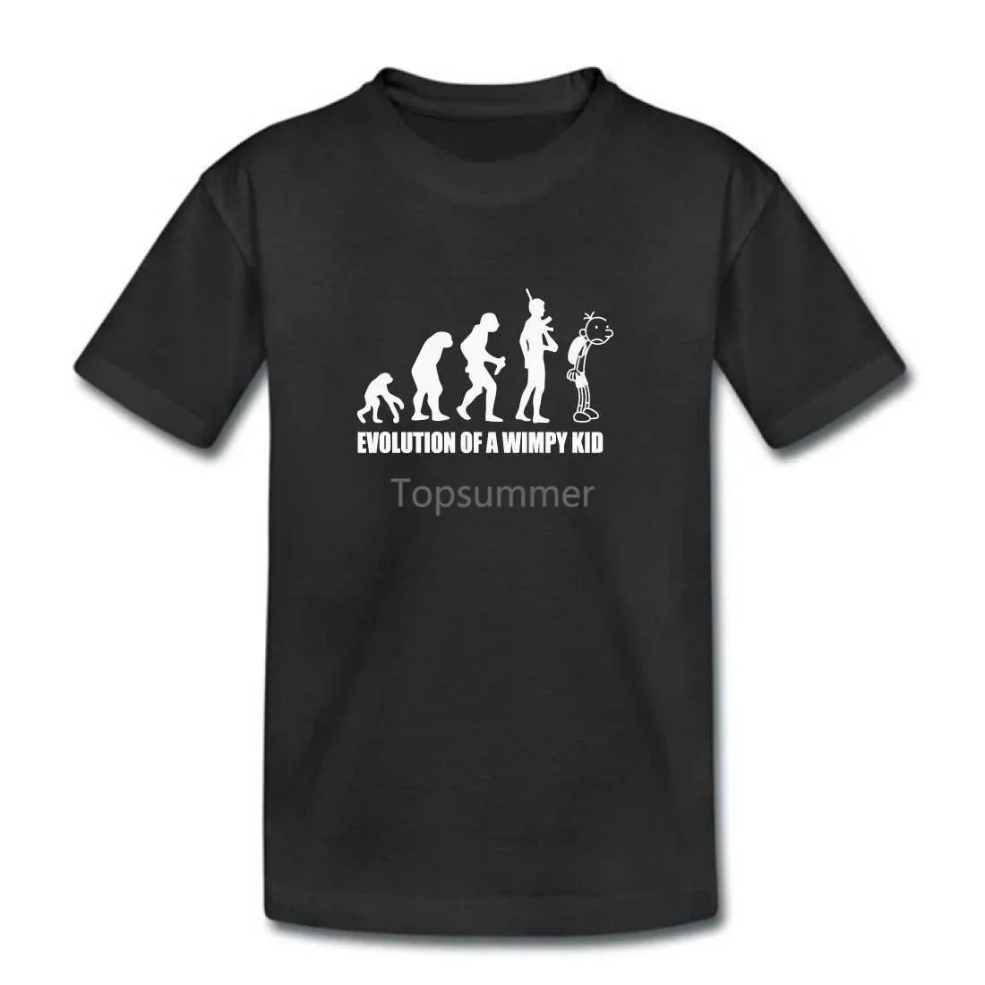 

Childrens Diary Of A Wimpy Kid Evolution Tshirt Black Kids Boys Girls