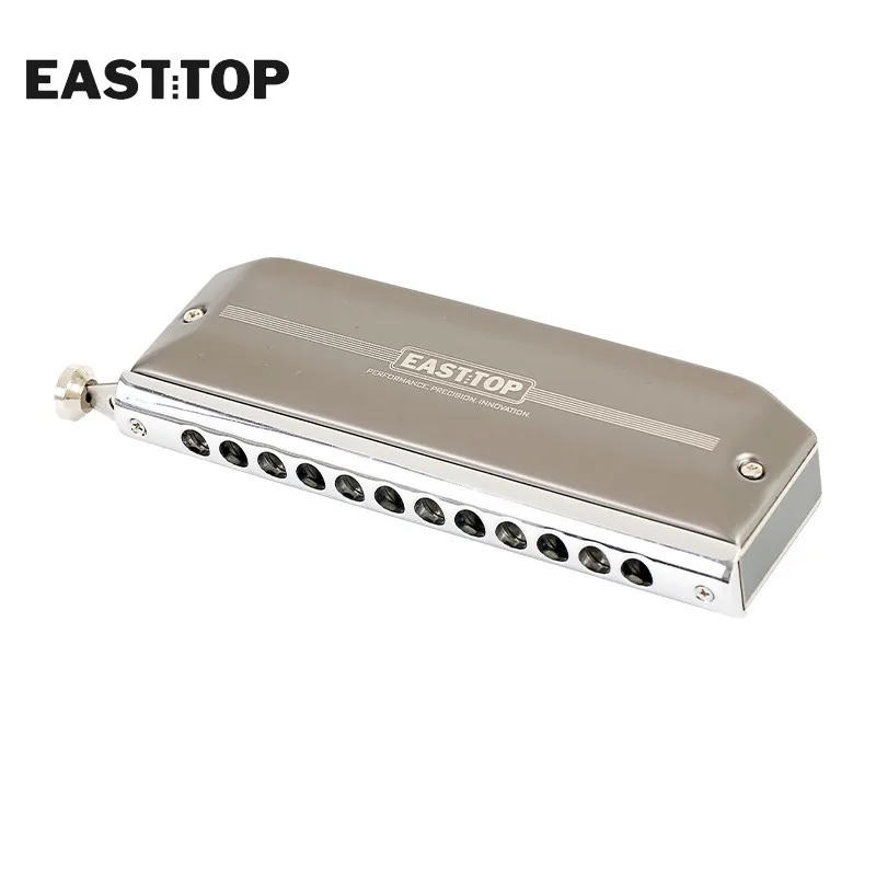 EASTTOP EMP-12 크로매틱 하모니카, C 알루미늄 빗, 크로매틱 마우스 오르간 하모니카, 성인 학생용, 12 홀, 48 톤 키