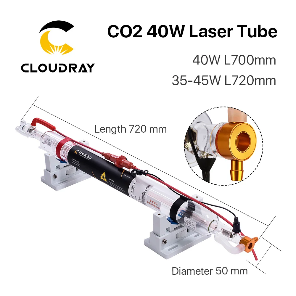 720mm 40W CO2 Laser Glasrohr Röhre Laserröhre Wasserkühlung für Graviermaschine 