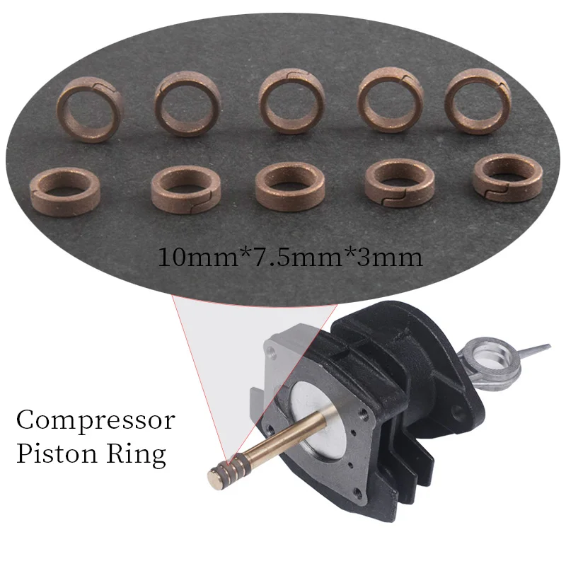 แหวนคอมเพรสเซอร์แบบสองลูกสูบ10*7.5*3มม. อุปกรณ์เสริมลูกสูบคอมเพรสเซอร์แรงดันสูง 1