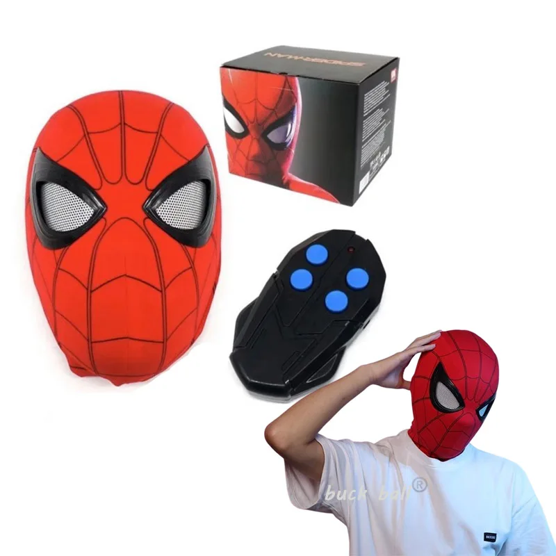 

Ml Spider Man Head Cover Helmet Hero Expeditionary Adult 1:1 Mask Head Cover Eyes Movable Birthday Gift For Adult Kids