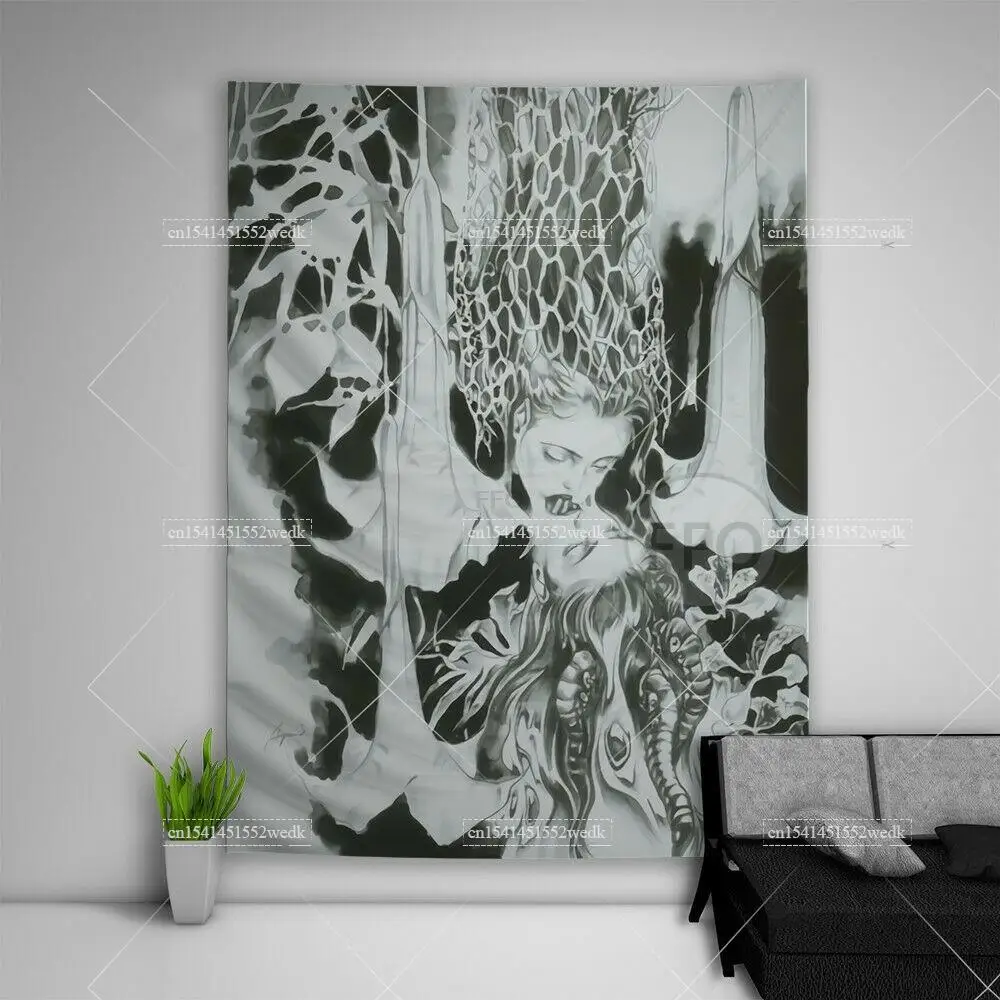 Kawaii School Girl Tapestry Wall Decor Anime Tapestry Manga Aesthetic Room Decoration Meme Tapestries Art Poster Home tapestry decorations