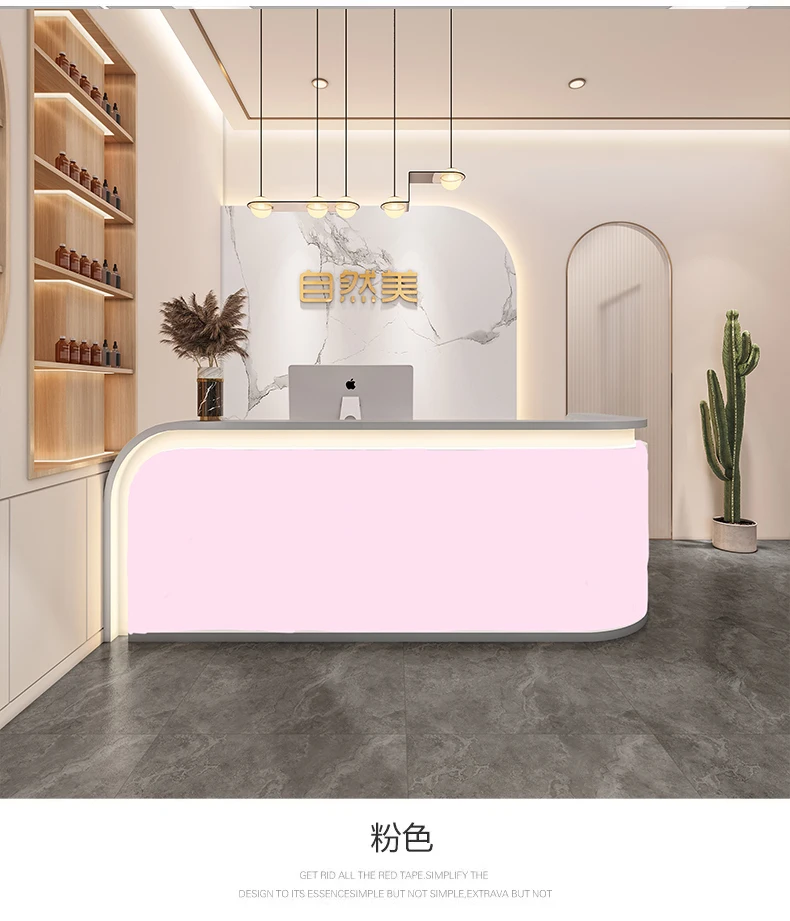 Description Picture 6 of itemRestaurant Advisory Reception Desk Banco Counter Modern Cabinet Reception Desk Information Supermarket Escritorio Bar Furniture