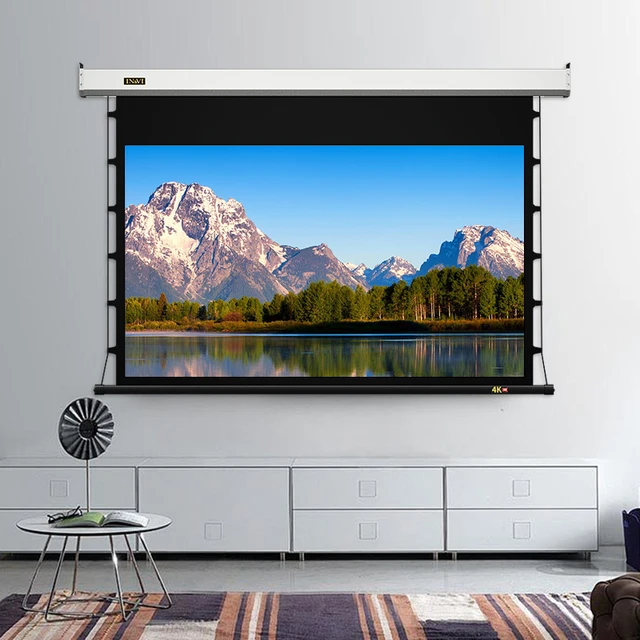 84 inch 4k motorized projector screen 16:9 DLP nano soft white screen 3D desktop tension screen projector