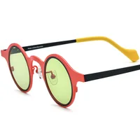 Lunettes de soleil rondes de luxe pour hommes et femmes, protection UV pure pour personnes âgées, lunettes de soleil de haute qualité, mode féminine, correspondance des couleurs, UV400 6