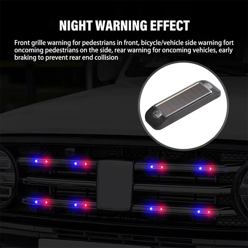 Solar Powered Car Warning Light Night Security