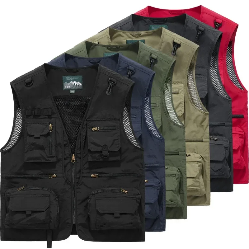 Denim Vest Lightweight Padded Leather Vests for Men Sleeveless Jacket Windbreaker Work Hiking Large Size Men's Hunting Tactical