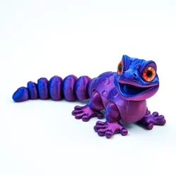 3D Printed Movable Animal Figurine - Cute Sensory Toy and Desktop Ornament - 13.8CM (Purple)