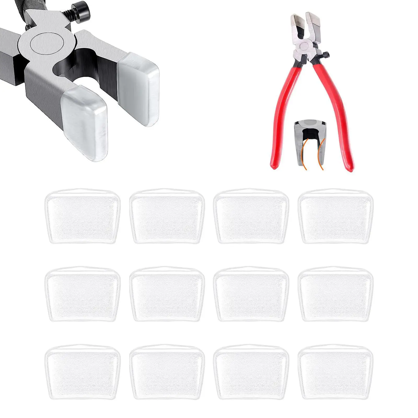 12Pcs Rubber Tips Replaceable Professional Jaws Protective for Key Fob Plier Nippers Grozing Pliers Glass Breaking Pliers