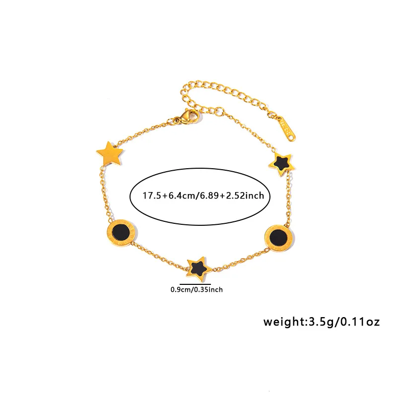 Chic Original Stainless Steel Acrylic & Shell Charm Bracelets For Women Girls Bohemia Chain Link Bracelet 4