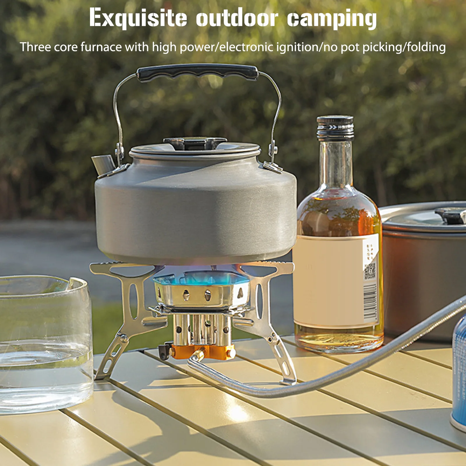 Réchaud De Camping Gaz 5800W - Pliable, Léger, Idéal Randonnée Et Pique-nique