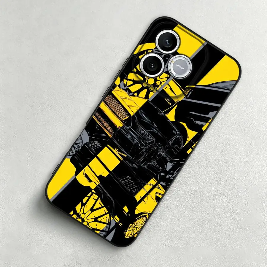Vibrant Yellow Red Car Design Phone Case Cover
