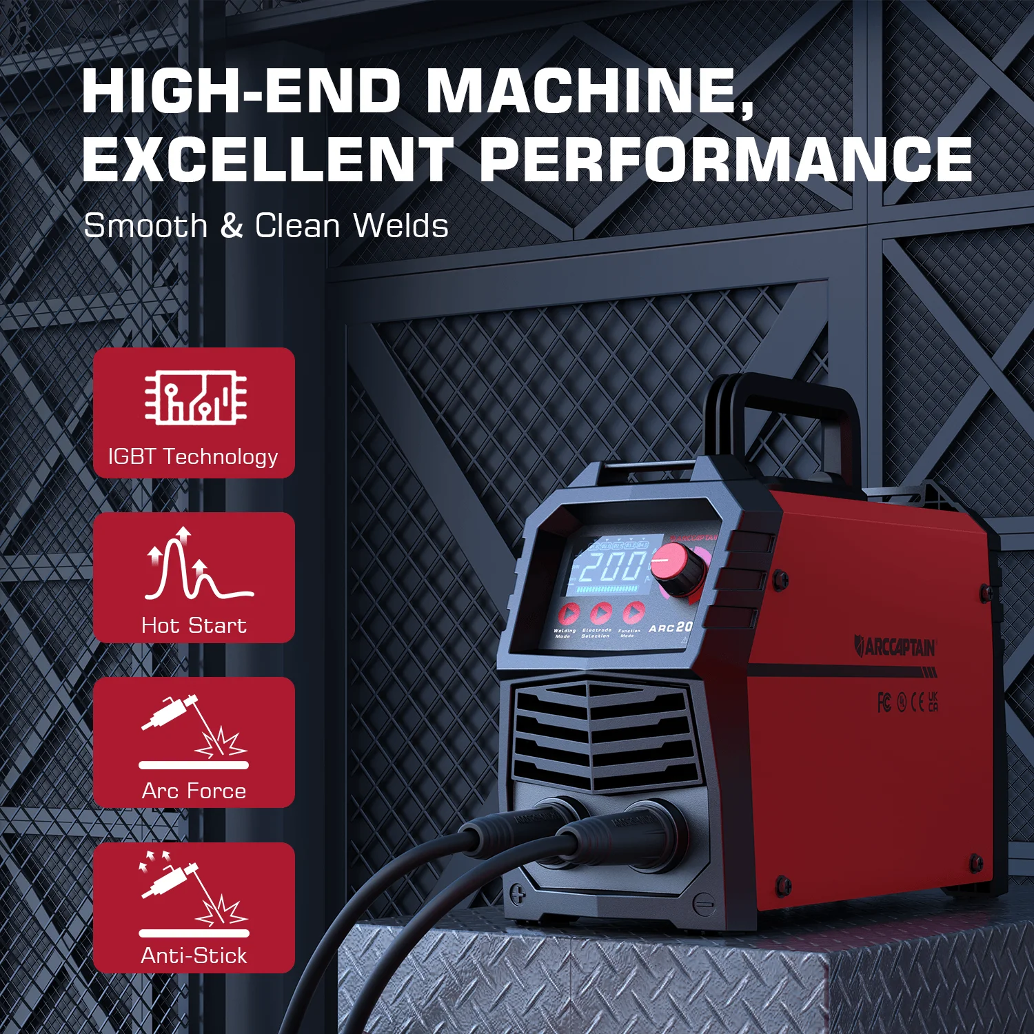 ARCCAPTAIN Arc Wedling Machine 2 in 1 Stick MMA Lift TIG Portable Synergy Digital Contol IGBT 110V 220V 200Amp For Home Welder 2