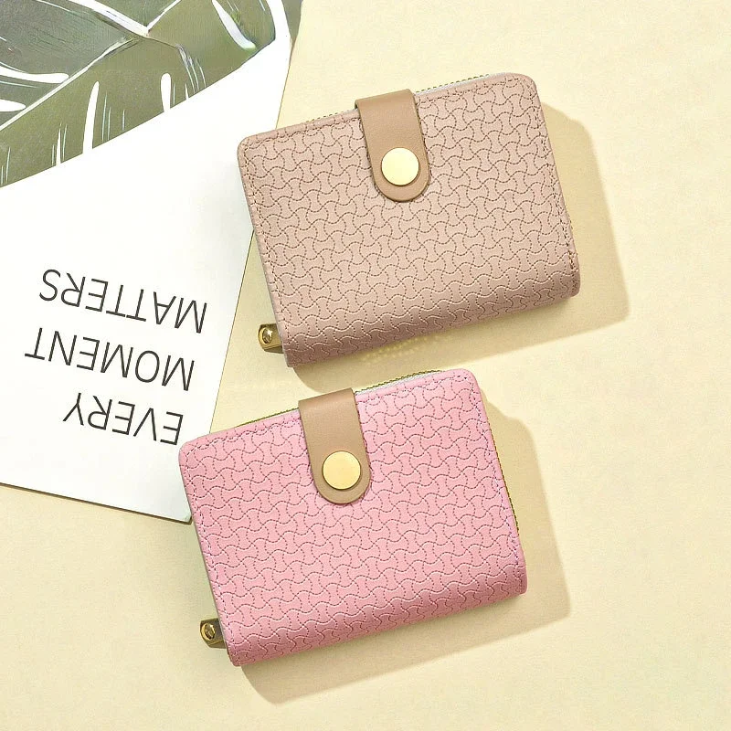 

Кошелек женский универсальный на молнии с пряжкой, модная вместительная многофункциональная однотонная Сумочка для карт