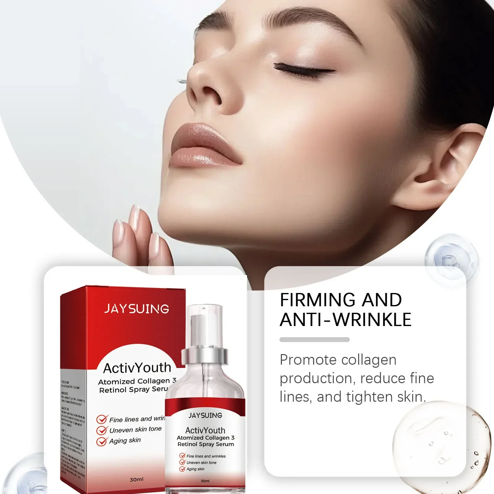Retinol Essence Collagen Reduces Fine Lines Anti-aging Spray Moisturizes Firm Lifts Tightens Skin Brightens Face Serum Skin Care 4