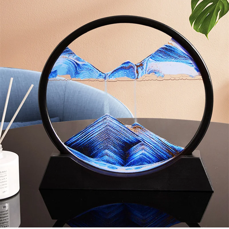 Креативная 3D картина с пейзажем и зыбучим песком часовой стеклянный орнамент