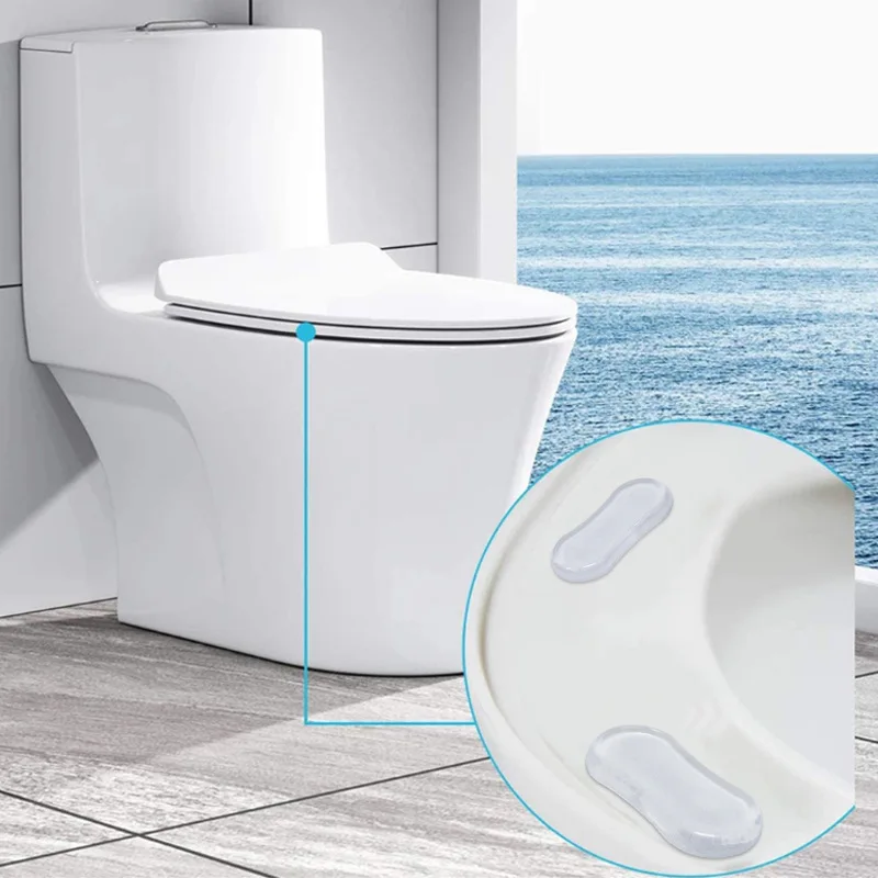 4PCS/Set Toilet Seat Bumper Anti-collision Cushioning Pads Self-adhesive Anti-slip Cushioning Mat for Bathroom Accessories