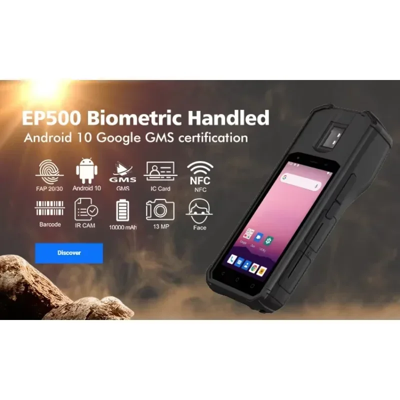 5인치 안드로이드 디지털 NFC 생체 인식 지문 판독기 캡처 장치 휴대용 단말기 4G